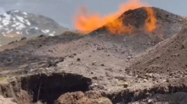 Güzelyurt köyünde, Doğalgaz Hattına Yıldırım Düştü:
